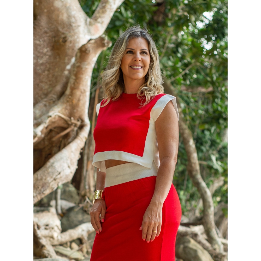 Regata Intarsia Yara - Vermelho