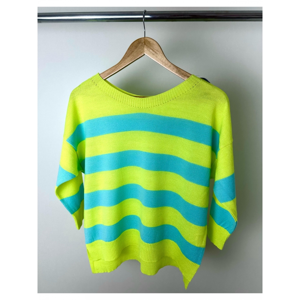 Blusa Canoa Listrada - Lima