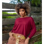 Blusa Canoa Básica - Vinho