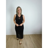 Vestido Rendado - Preto